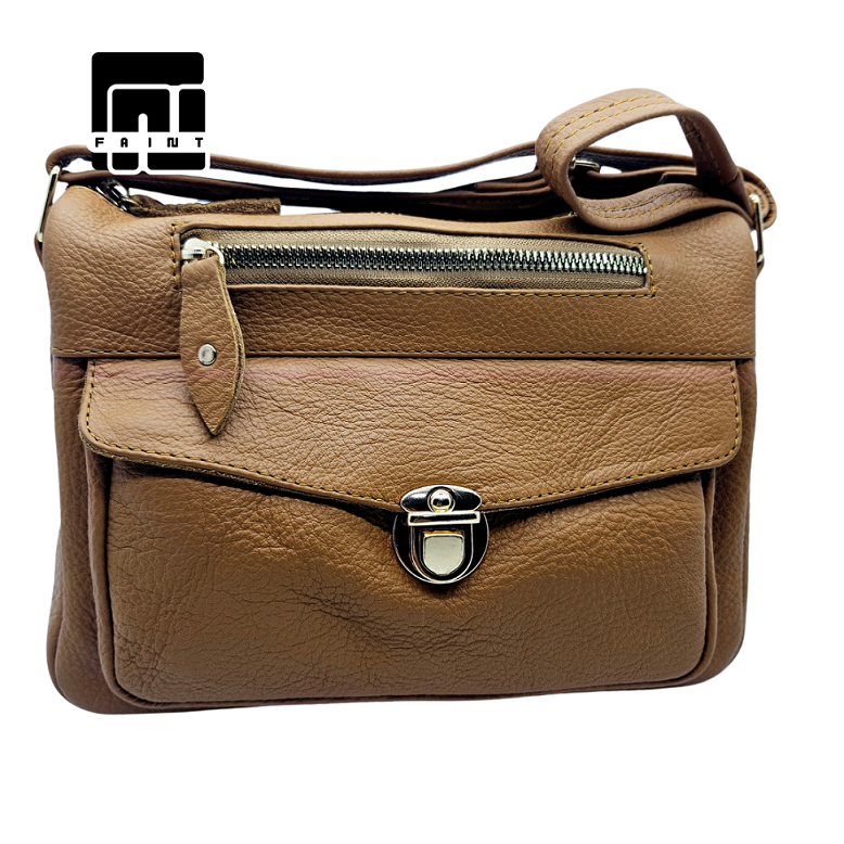 FAINT BAGS030525 TAS SELEMPANG WANITA MOTIF KULIT JERUK KULIT SAPI 100% ASLI KHAS GARUT  3